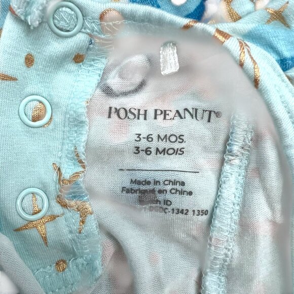 Posh Peanut Evil Eye Blue Ruffle Bubble Romper Size 3-6M - Picture 4 of 5